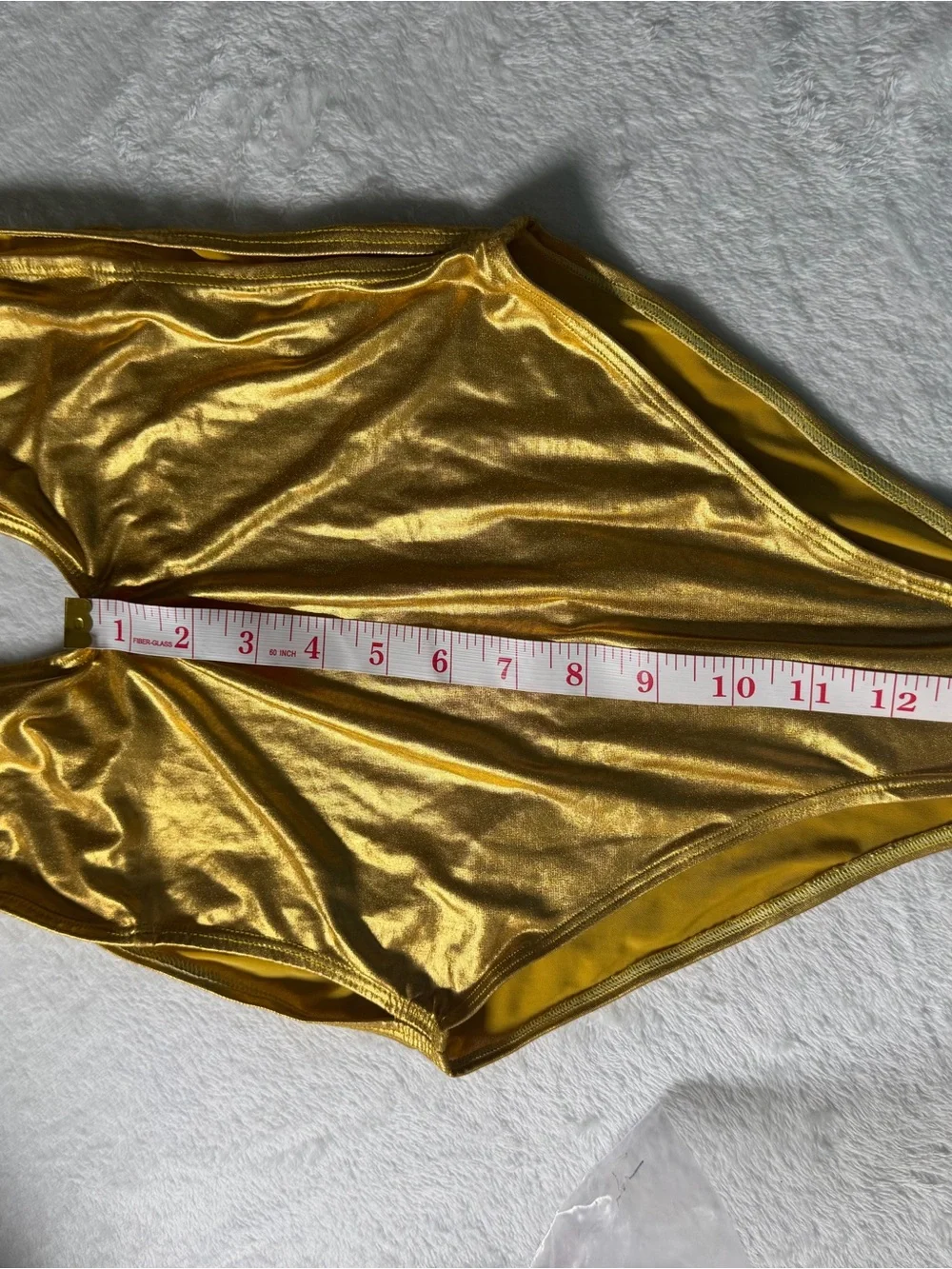 Metallic Gold High-Cut One-Piece Swimsuit